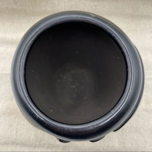 Vintage Madeline Naranjo Santa Clara Traditional Avanyu Design Blackware Pottery - Picture 10 of 15